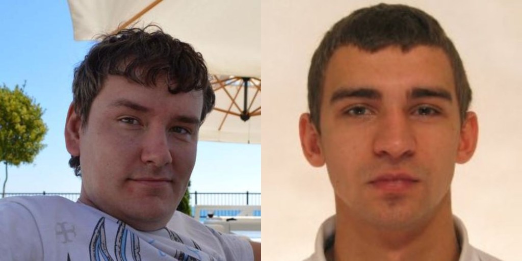 Andrey Yuryevich Zhuykov (aliases: Defender, Dif) on the left and Mikhail Mikhailovich Tsaryov (alias Mango) on the right 