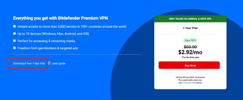 Link to Download Bitdefender Premium VPN Trial