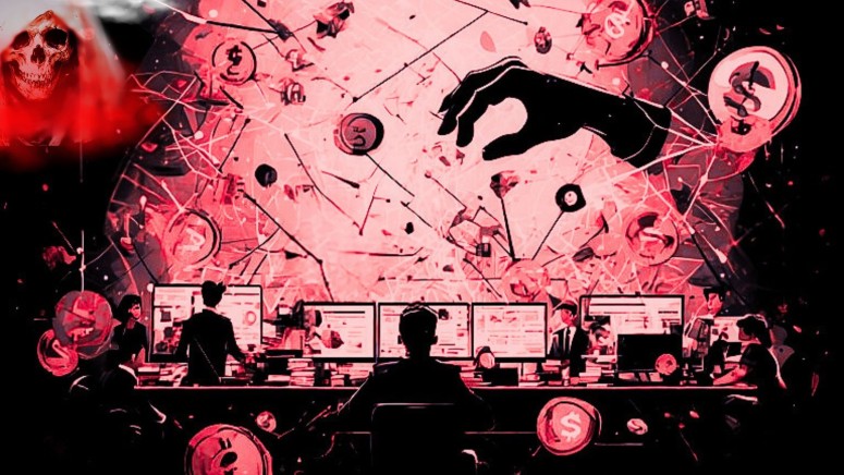 Office Desk Skull Hand Fraud