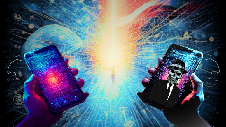 Two Phones Virtual Skull