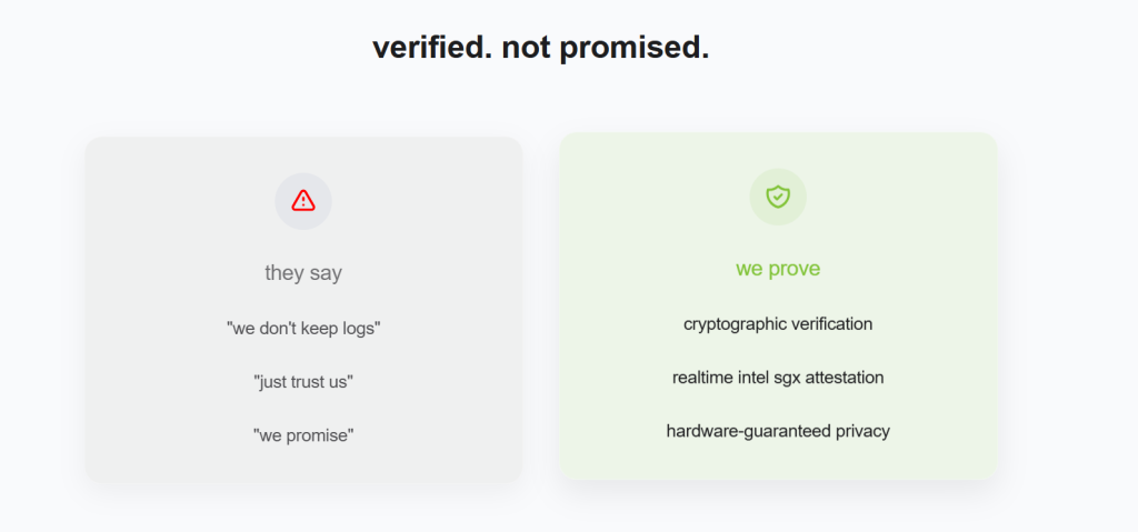 VP.net verifying its privacy claim