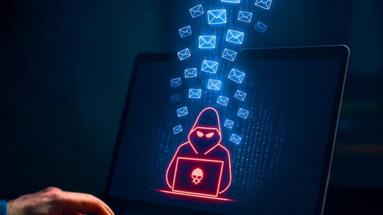 Emails Flying from Laptop
