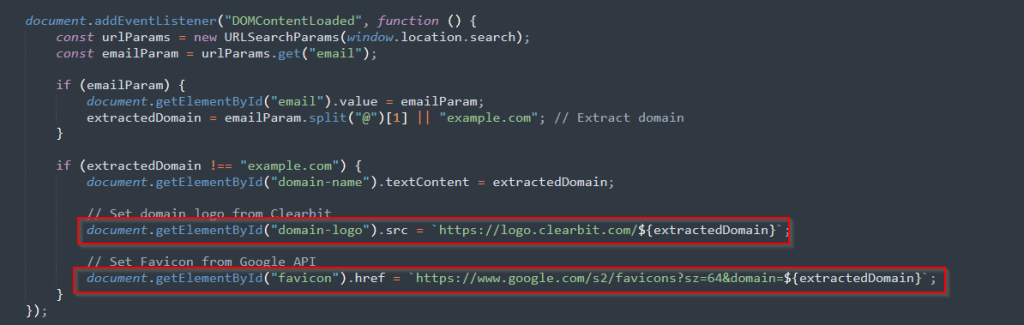 Fetching logo using Clearbit and Favicon using the Google S2 API