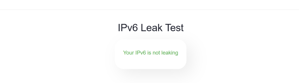 No IPv6 leaks detected