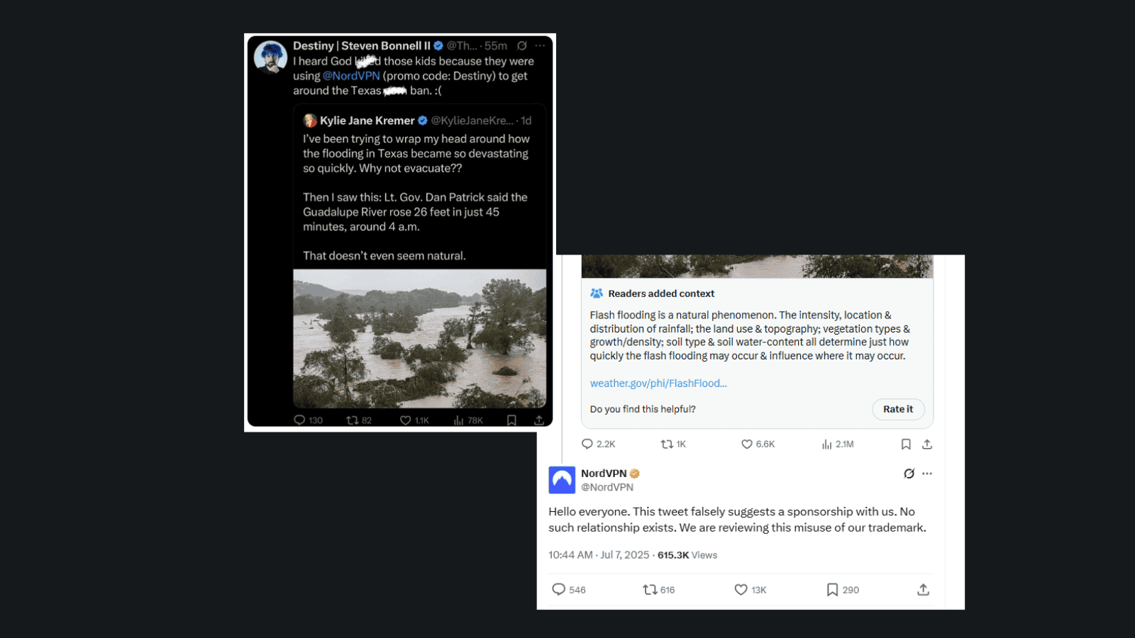 NordVPN Responds to Viral Tweet Linking It to Destiny Amid Texas Floods, Denies Sponsorship