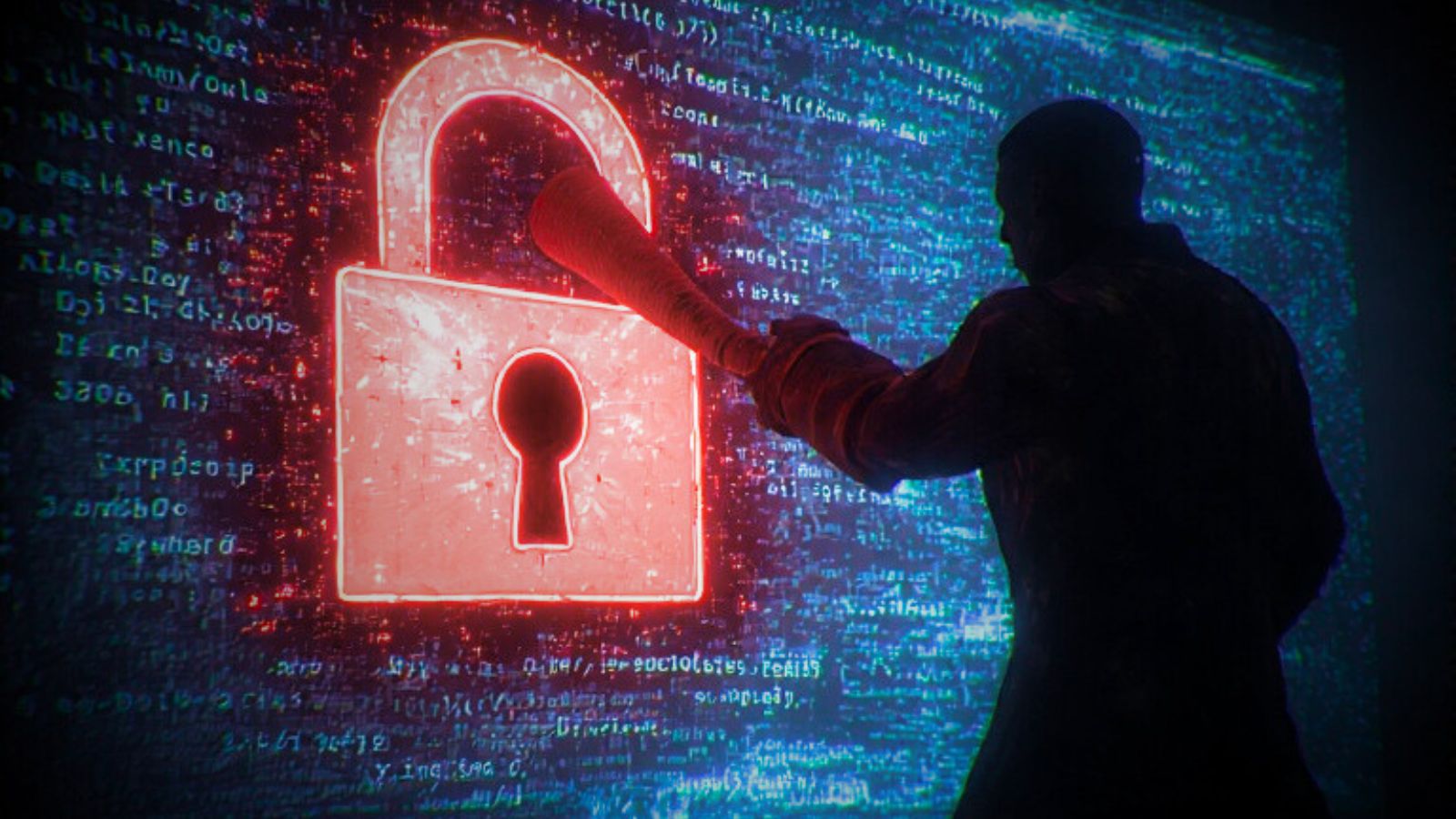 Screen, codes, lock, break, man