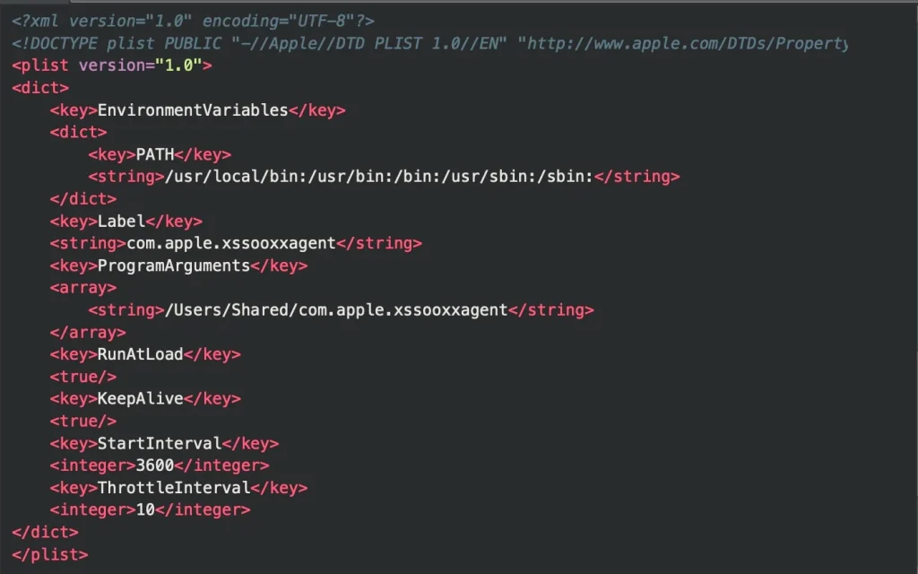 The malicious LaunchDaemon dropped by macOS.ZuRu