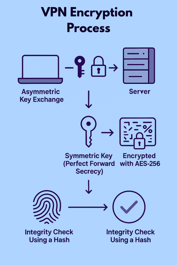 The process of VPN encryption