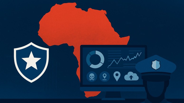 Africa Map - Shield - Police - Laptop