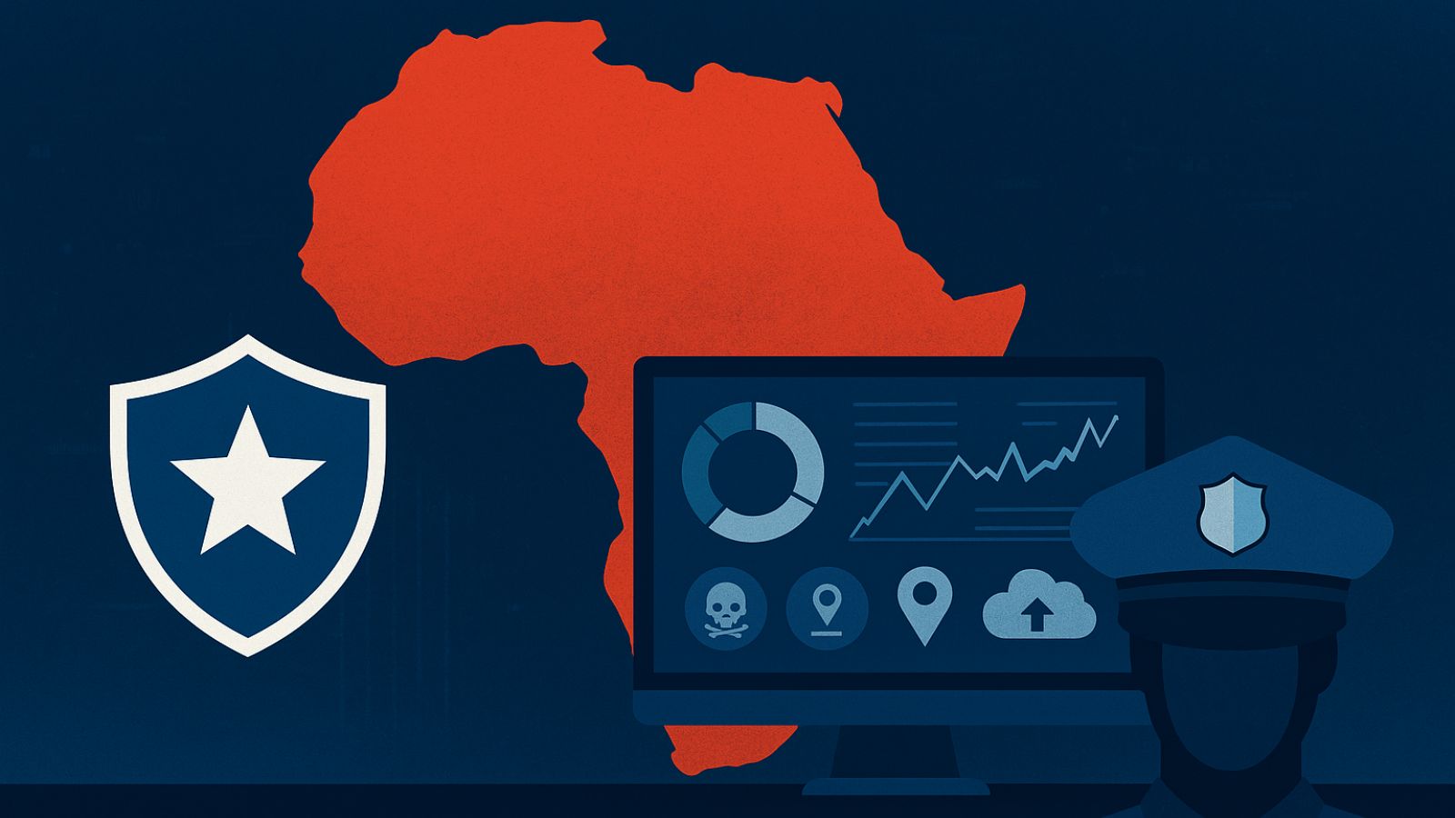 Africa Map - Shield - Police - Laptop