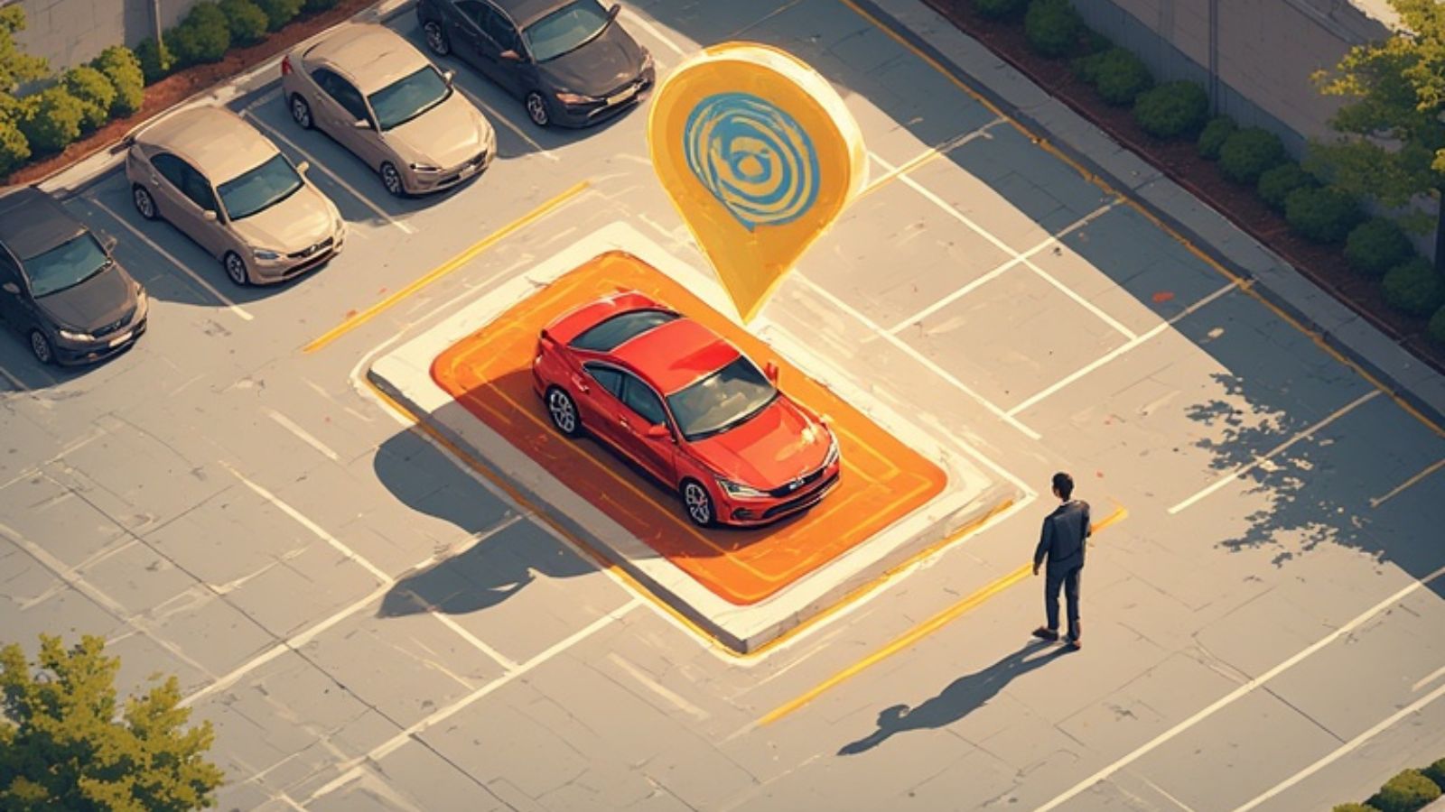 Cars - Parking - GPS - Location - Man