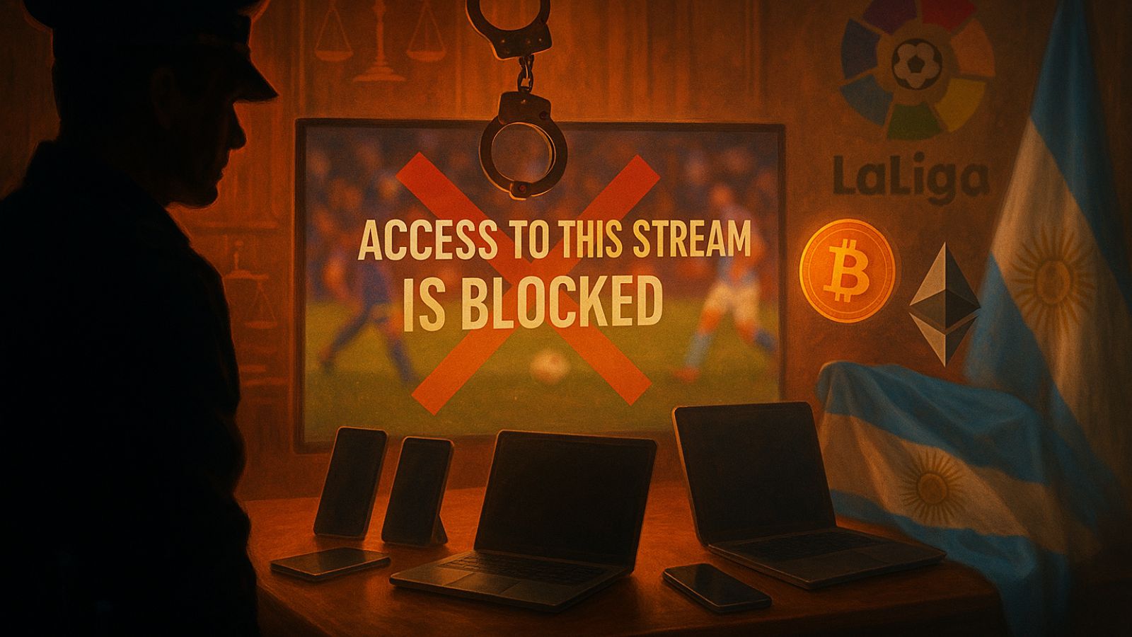 LaLiga - Argentina Flag - TV - Stream - Block - Police