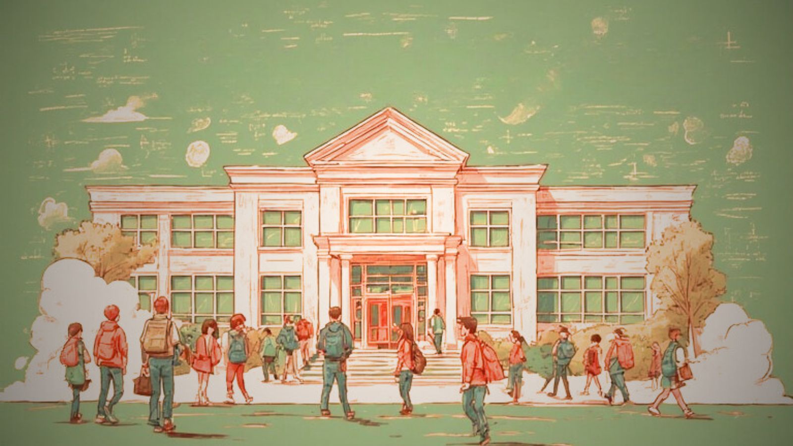 School - Students - Building
