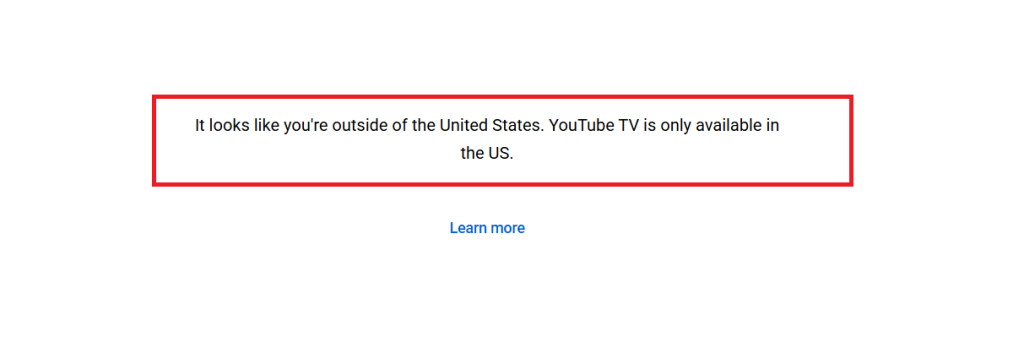 YouTube TV detecting your geo-location