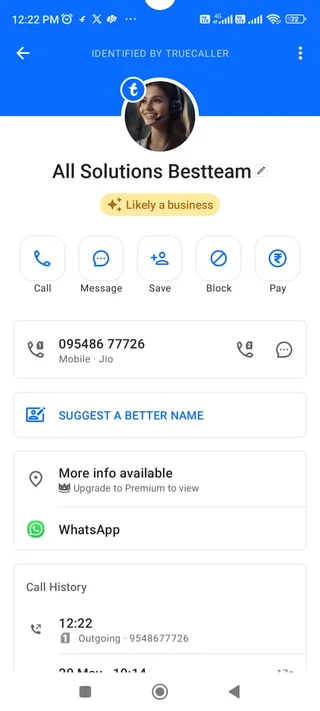 Scammer phone number example