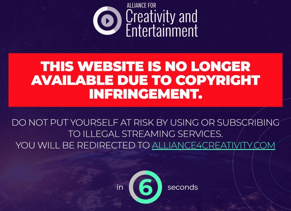 ACE redirect page