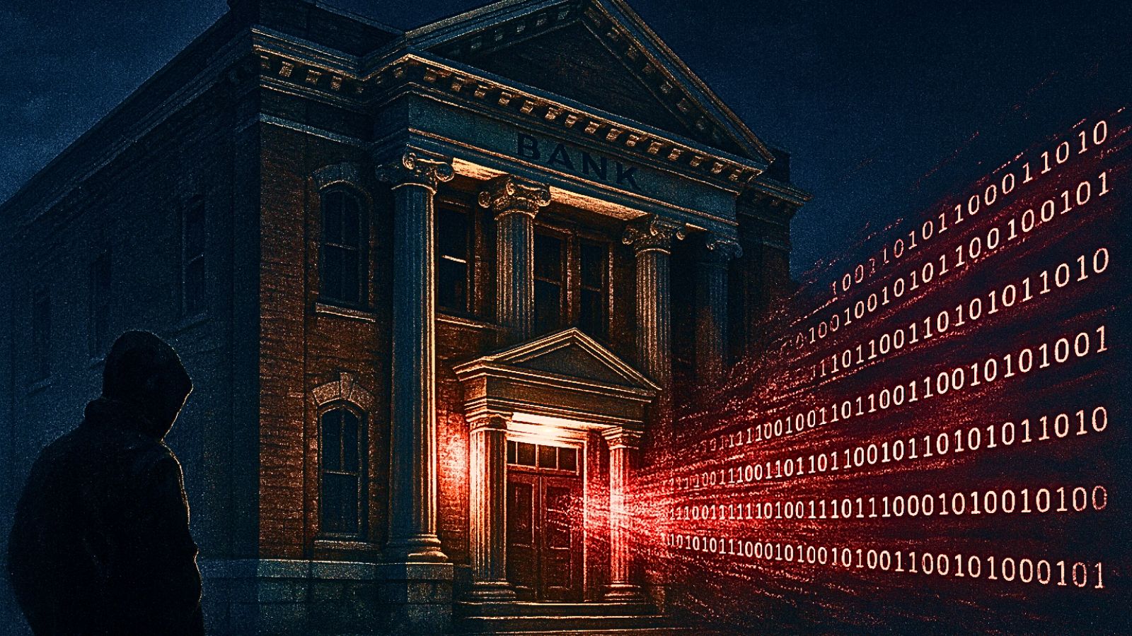 Bank Building - Data Stream - Man