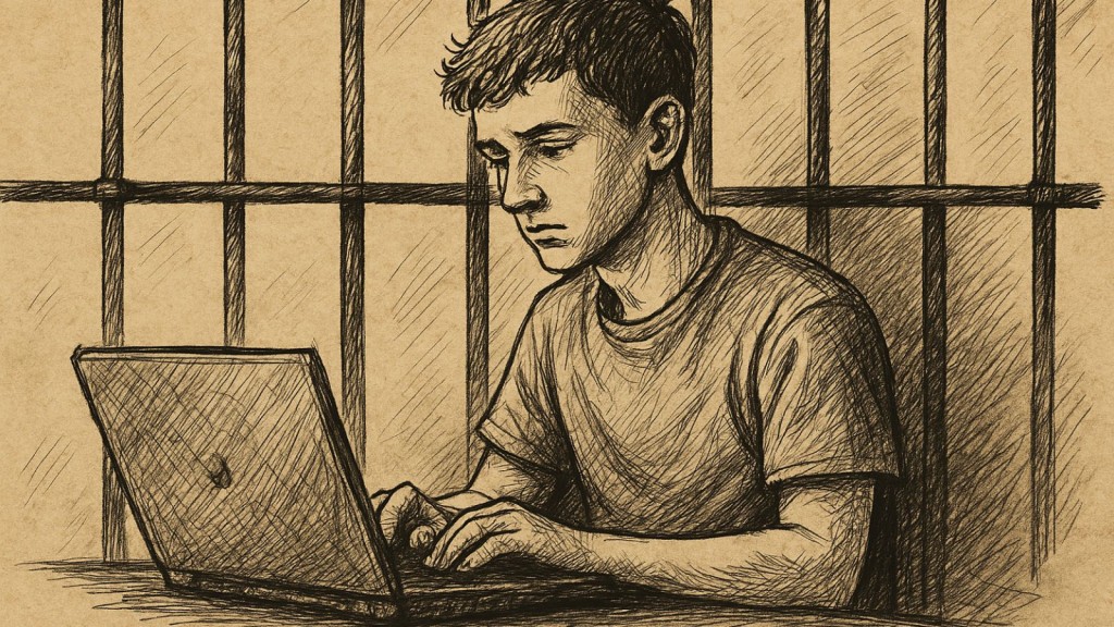 Boy - Teen - Hacker - Laptop - Jail