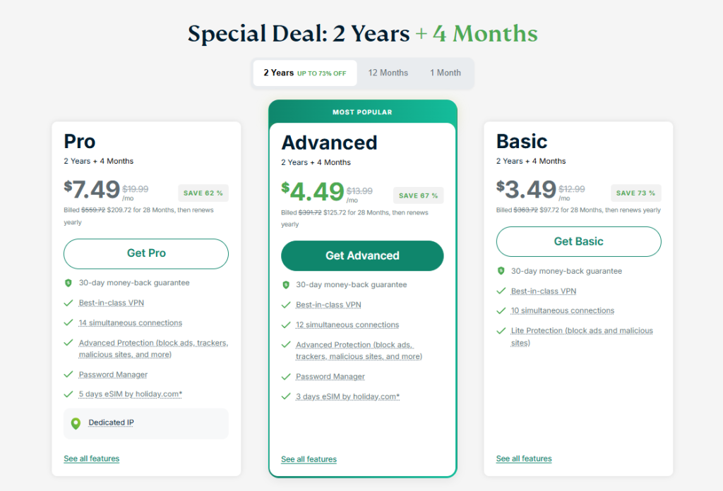 ExpressVPN pricing plans