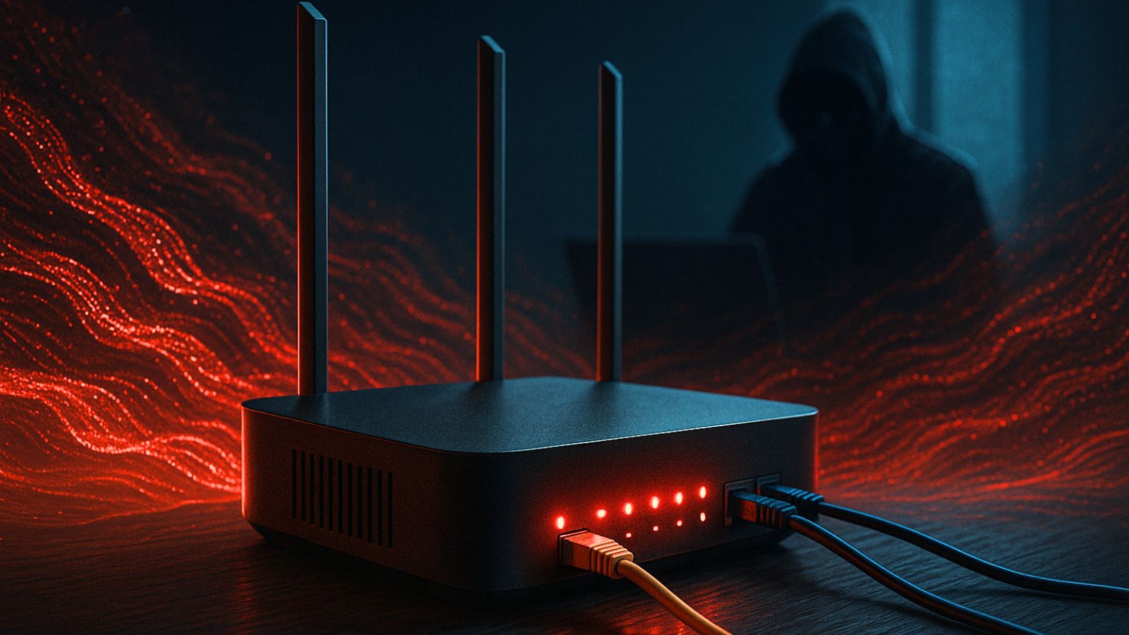 Home Router - Network Cables - Hacker