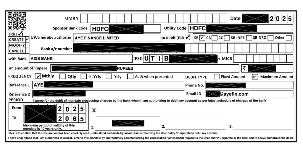 Redacted example of exposed transaction form