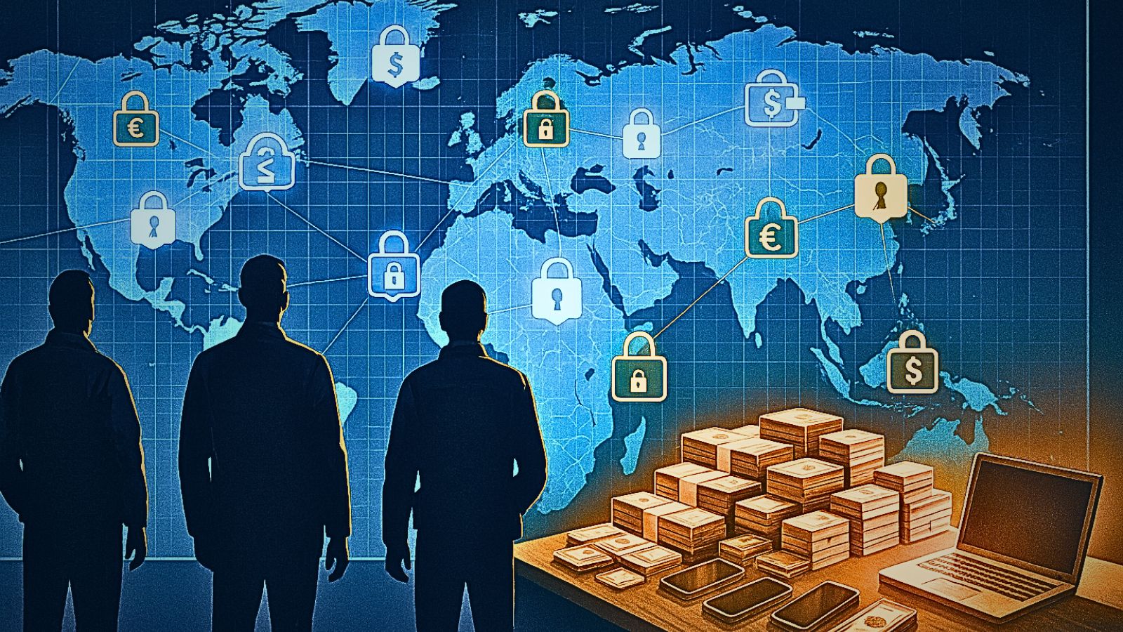 World Map - Network - Money - Personnel - Crack Down