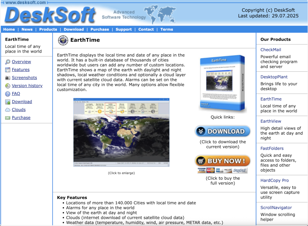 Fake EarthTime application 