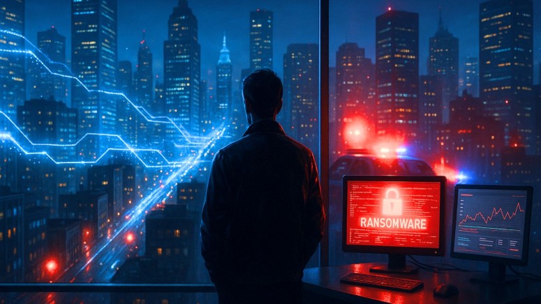 Digital Screen - Ransomware - Onlooker - Building Facade