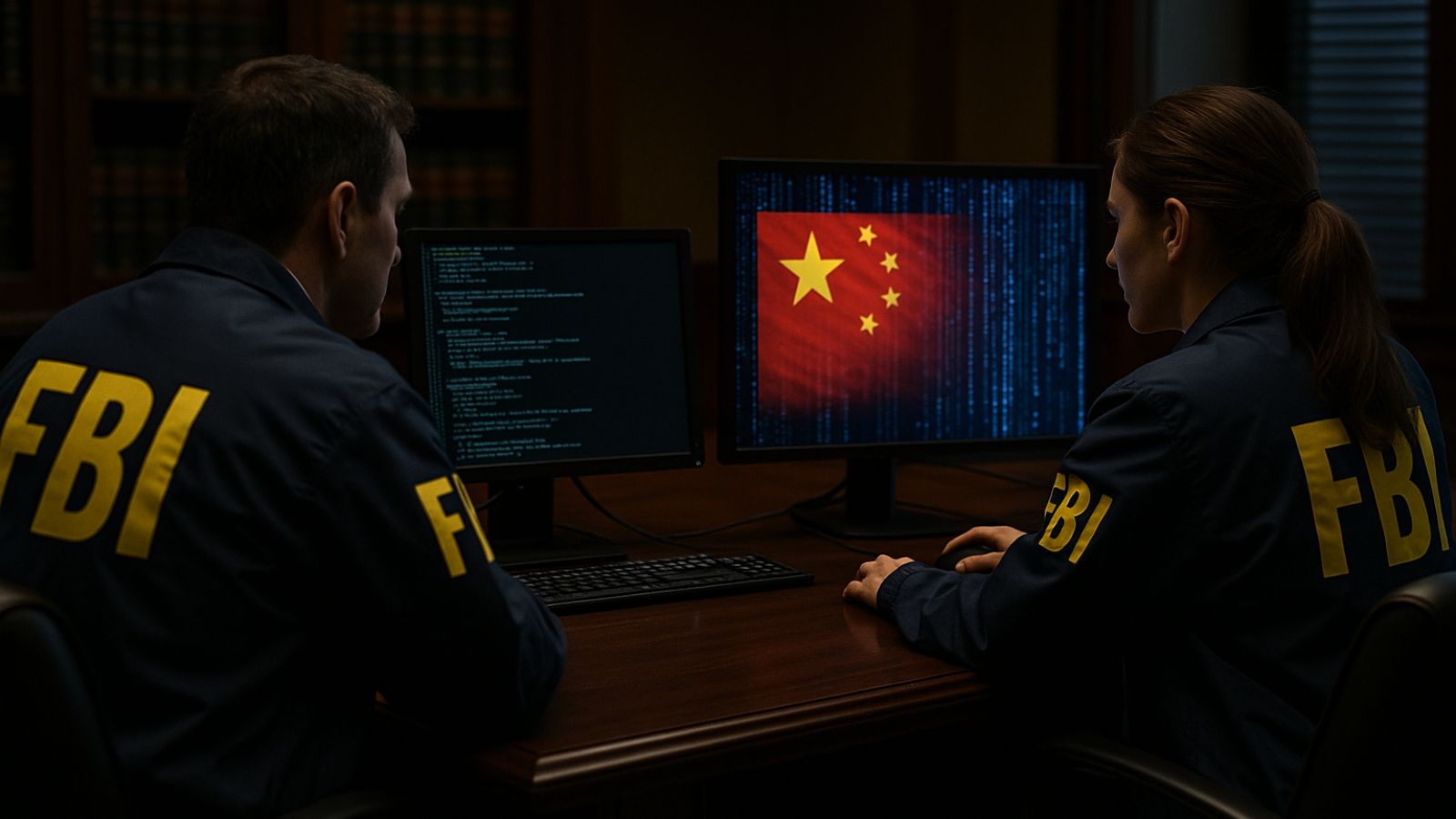 FBI - China Flag - Police - Laptops