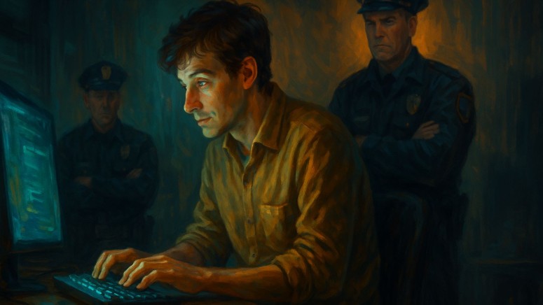 Man - Laptop - Police