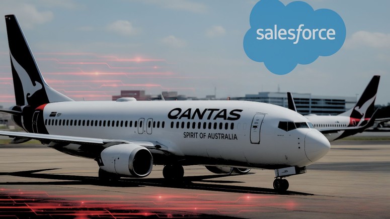 Qantas Aircraft on Tarmac - Salesforce