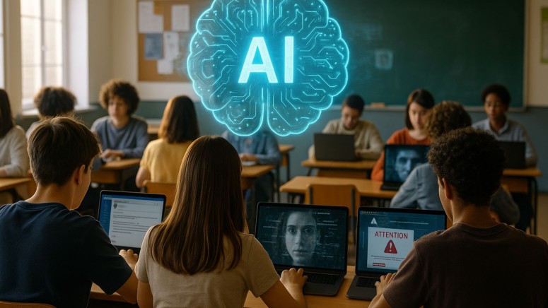 School - Students - AI - Laptop