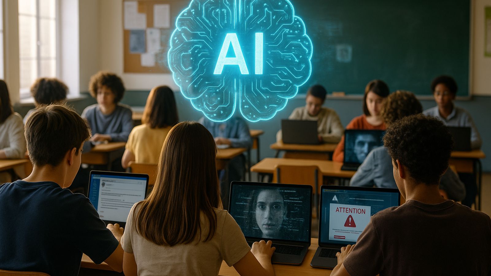 School - Students - AI - Laptop