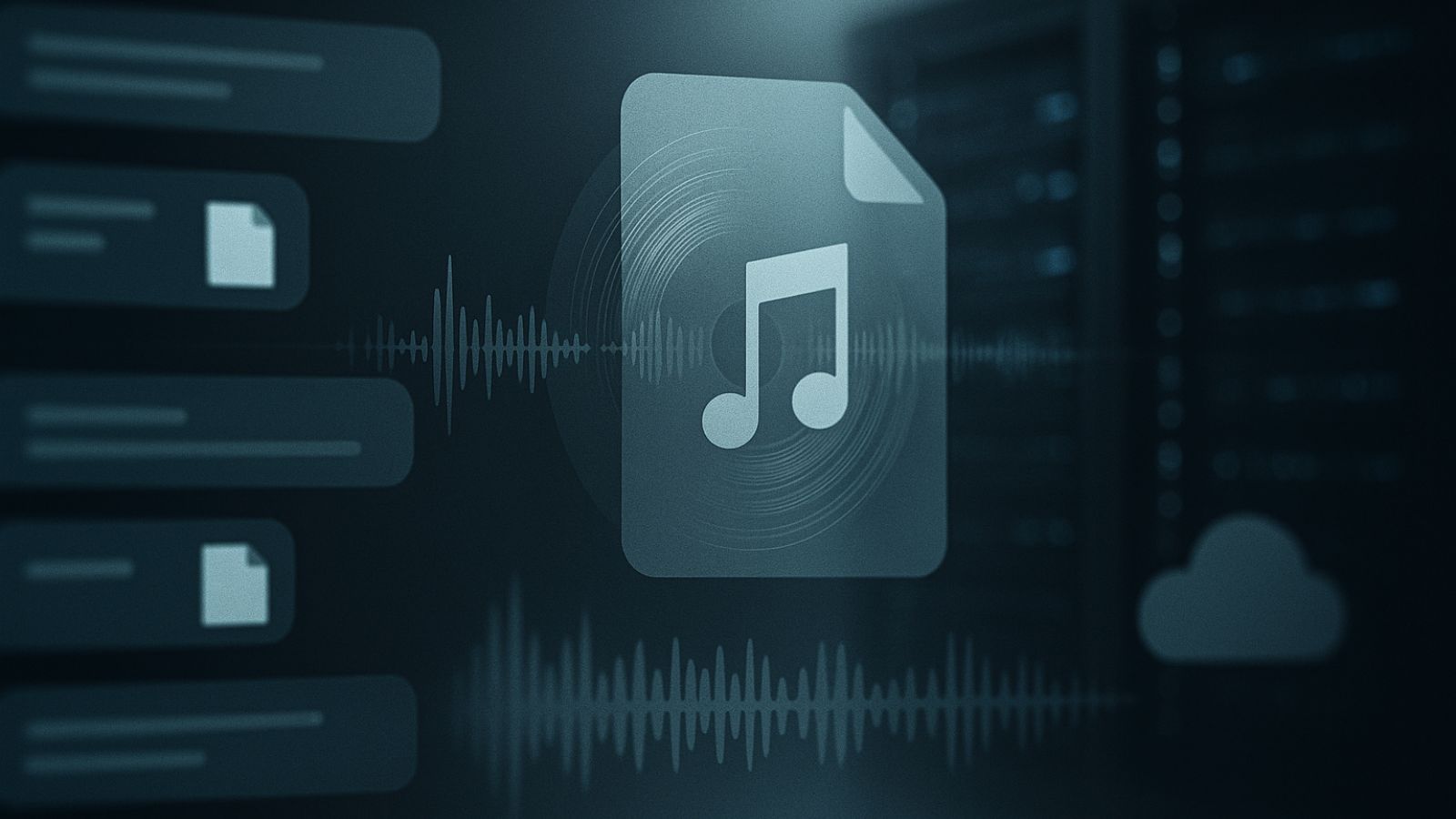 Chat Bubbles - Music File Icon - Audio Waveform - Server Rack