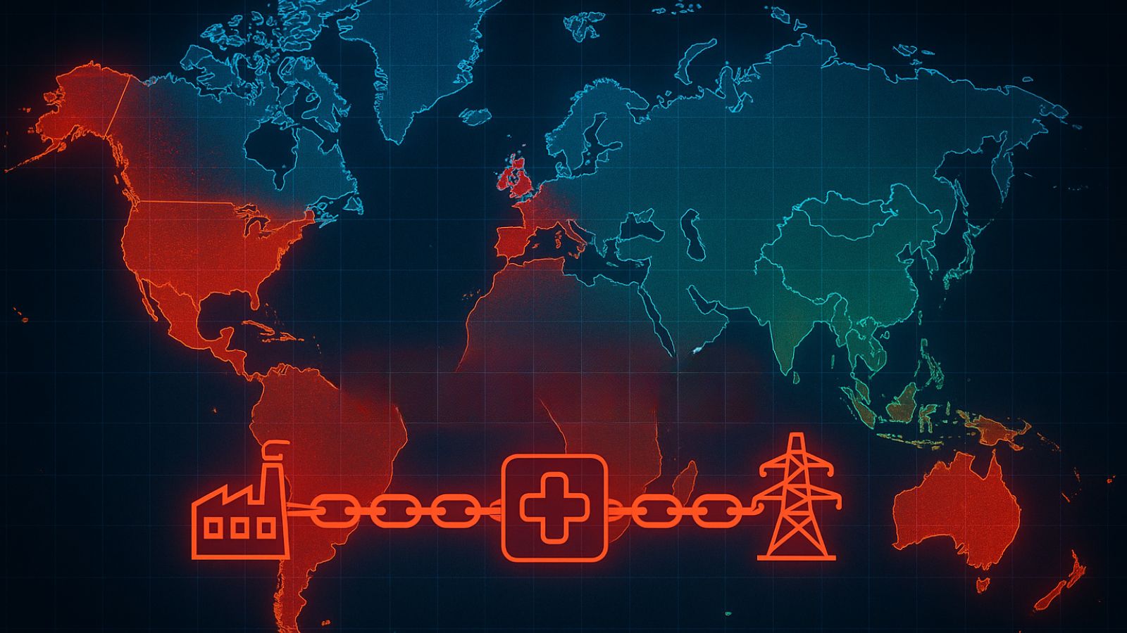 World Map - Manufacturing - Healthcare - Energy