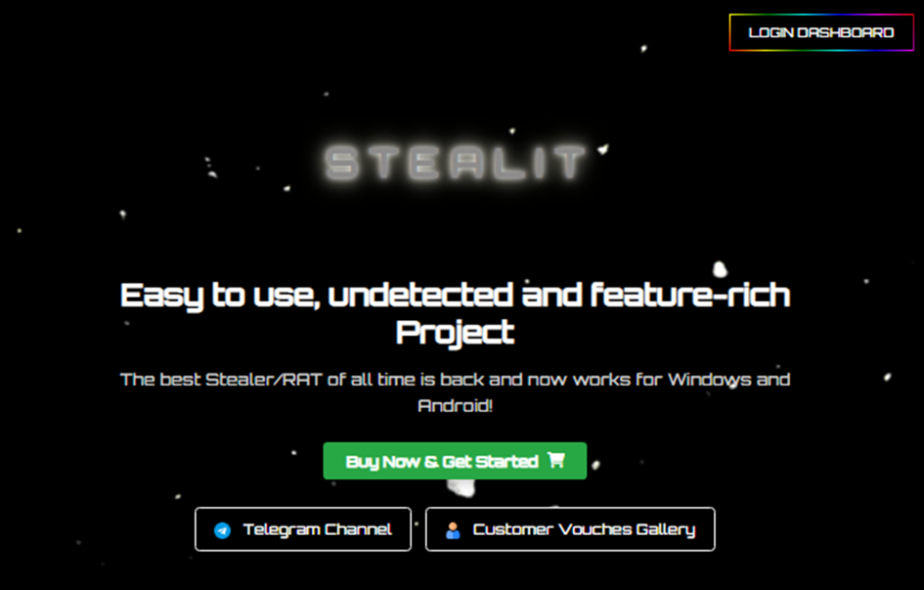 Stealit homepage
