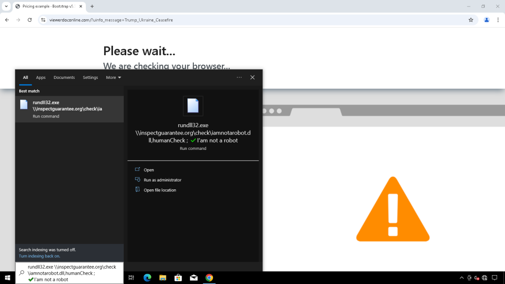 COLDCOPY attempts to lure the user into executing NOROBOT