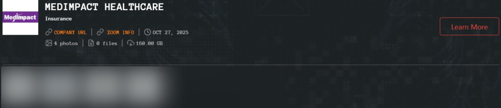 Qilin Ransomware claims MedImpact Healthcare Systems breach