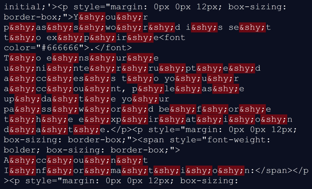 The soft hyphen character was used in the text itself to break up individual words 