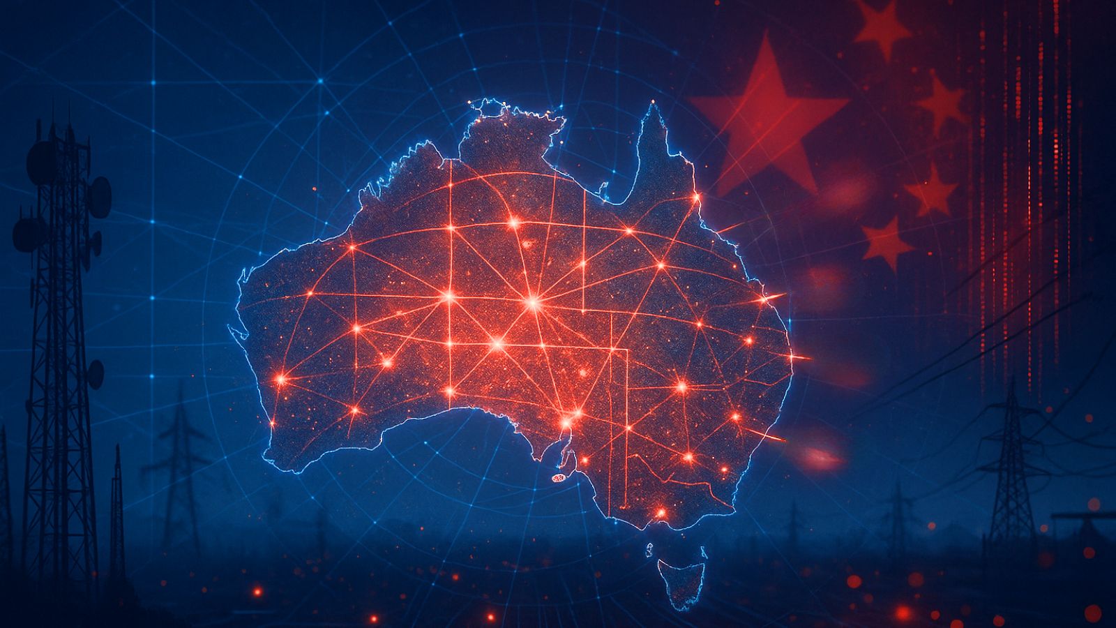 Australia Map - Network - Com Towers