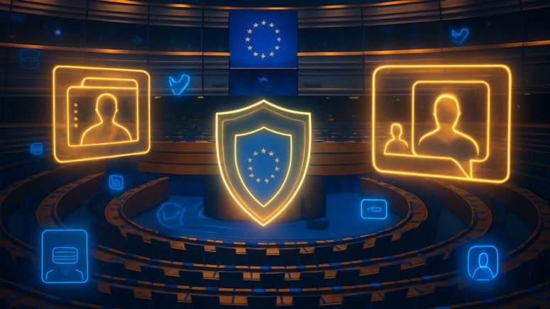 EU Parliament - Shield - Deepfake - EU Flag