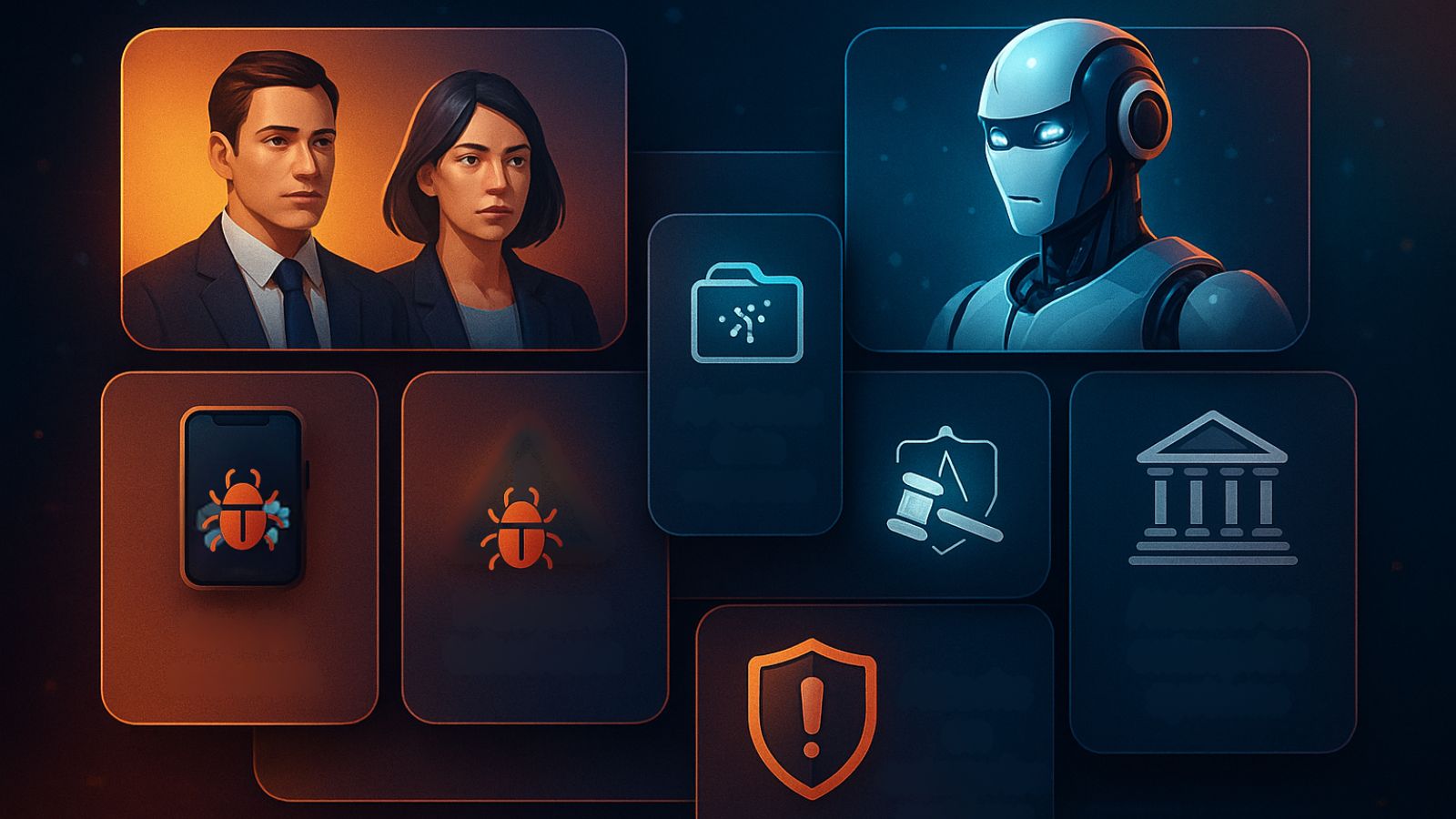 Employees - Robot - Shield - Law Enforcement - Bugs - Folder