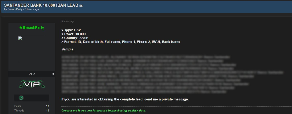 Threat actor claims Santander Bank Spain data breach 
