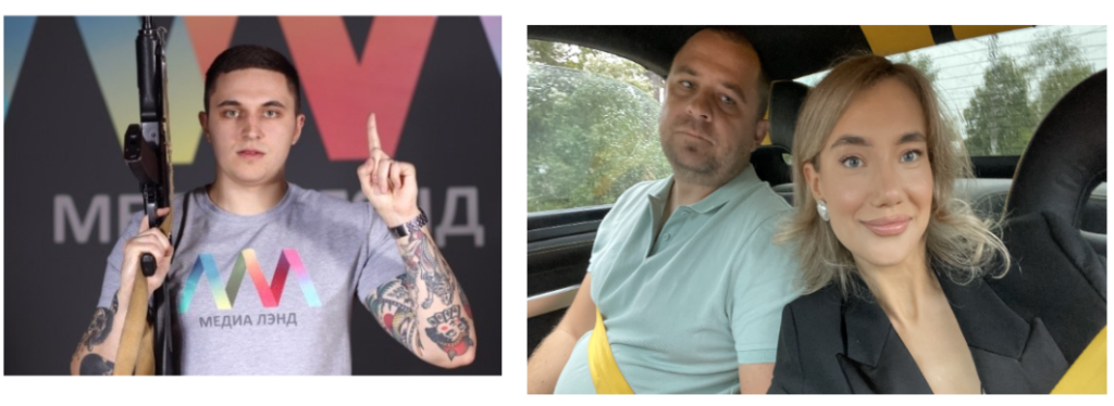 Kirill Zatolokin (left), Aleksandr Volosovik and Yulia Pankova (right) 