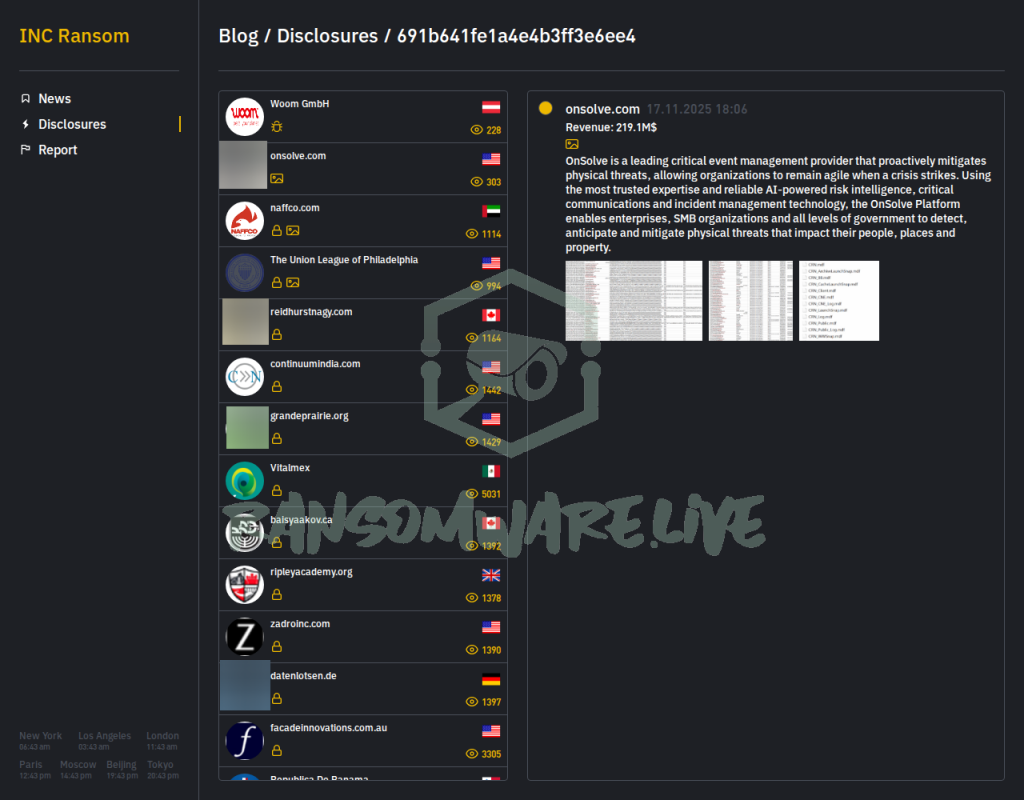 INC Ransom claims OnSolve