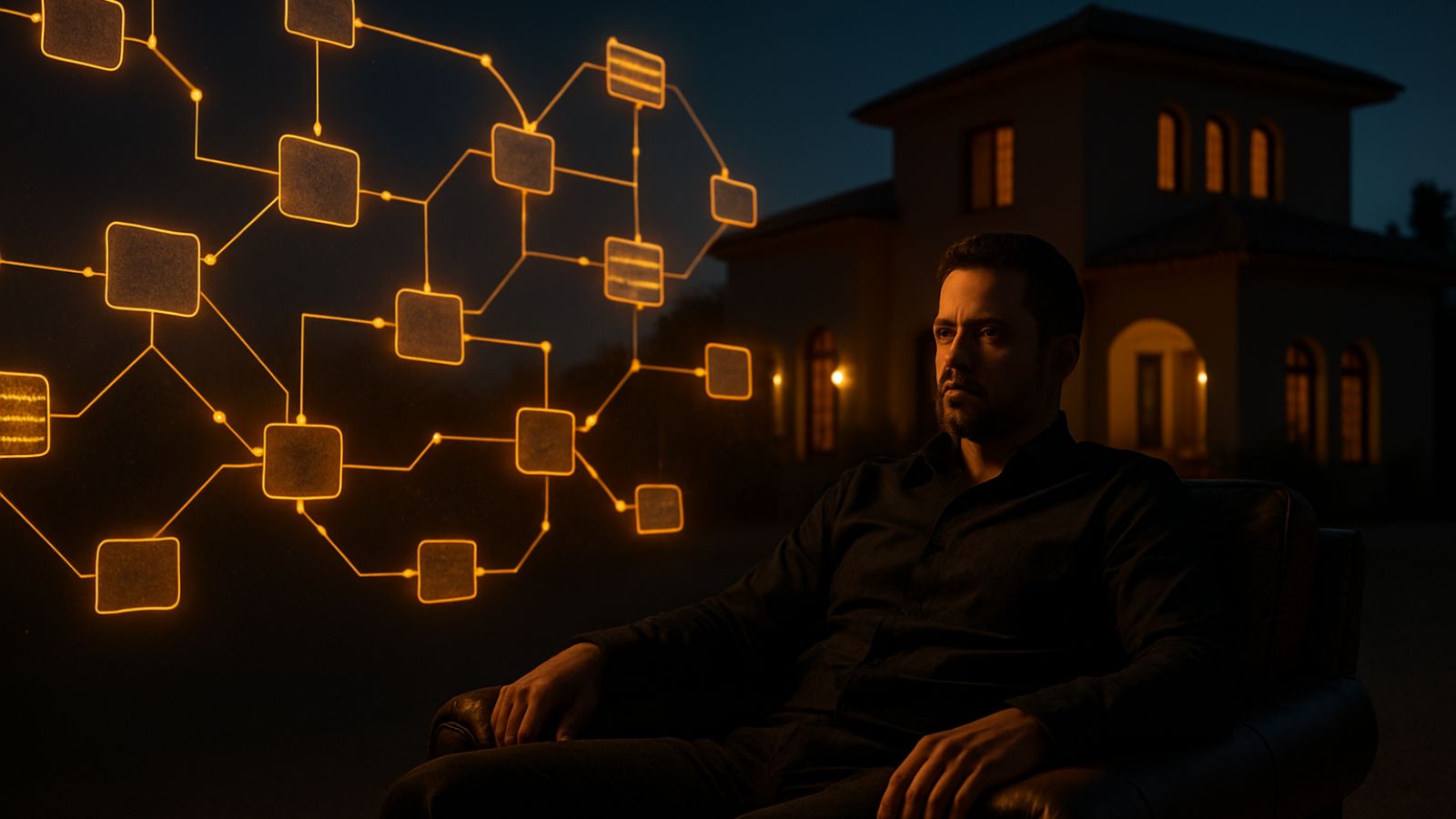 Blockchain - Man - Villa