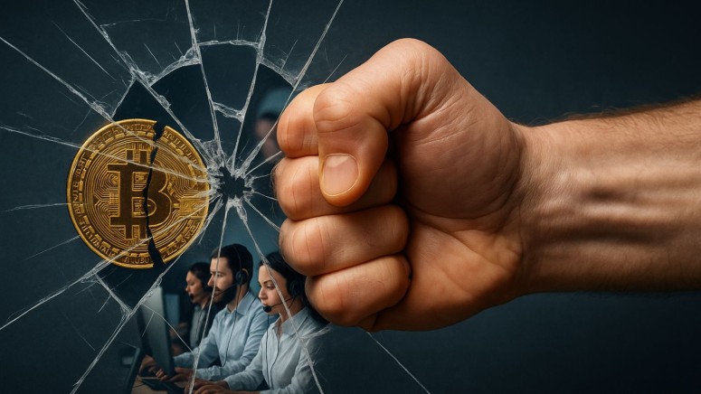 Breaking Glass - Hand - Call Center - Crypto