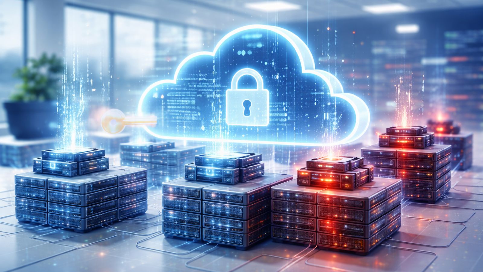 Cloud – Padlock – Key – Server Racks