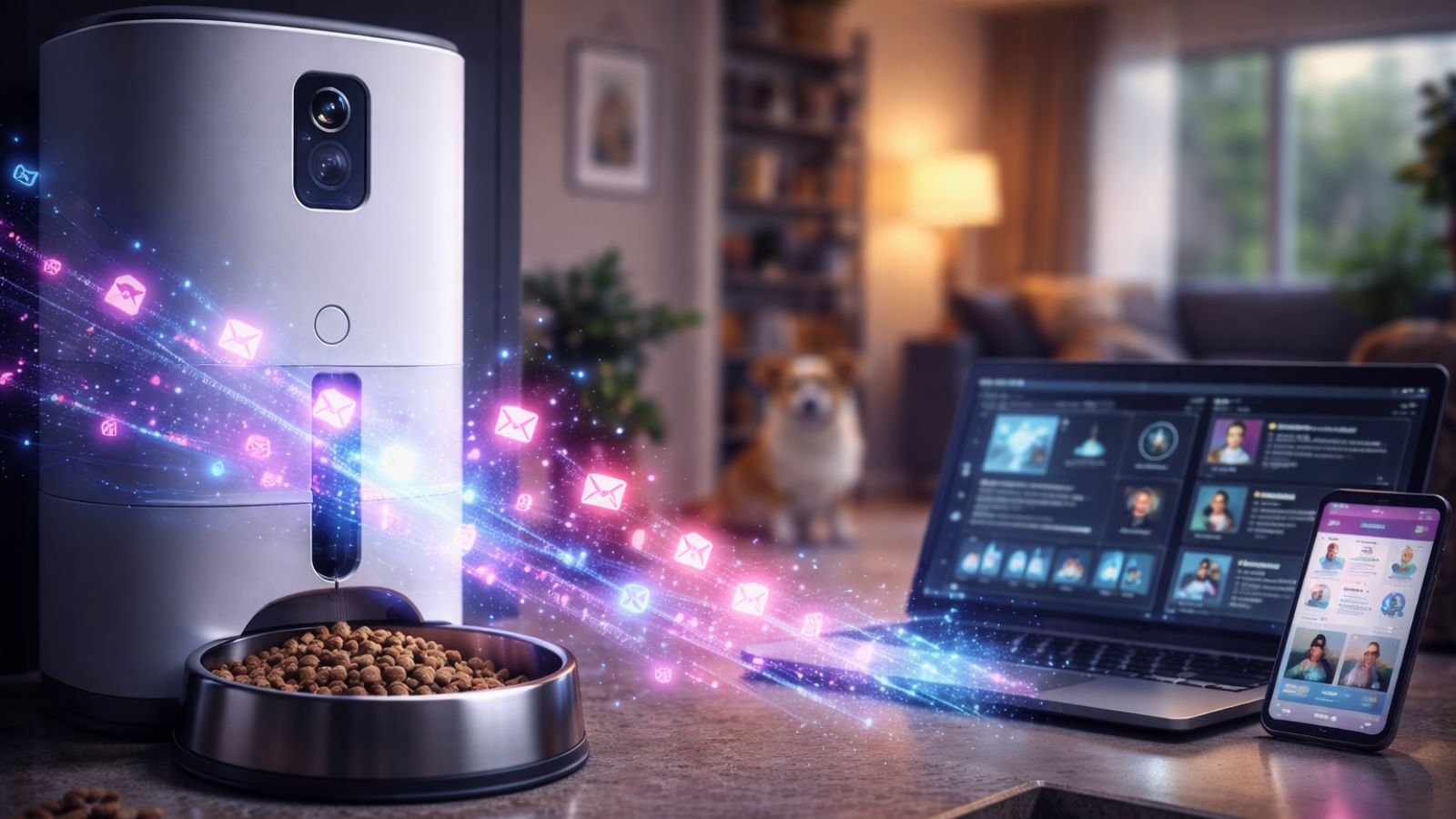 IoT - Pet Food - Feeder - Laptop - Phone