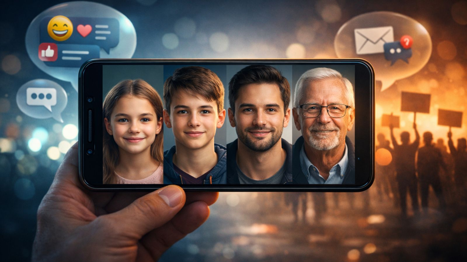 Phone - People - Age Group - Chat Bubbles